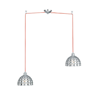 Delilah 2 - Light Chrome/Red Unique/Statement Pendant