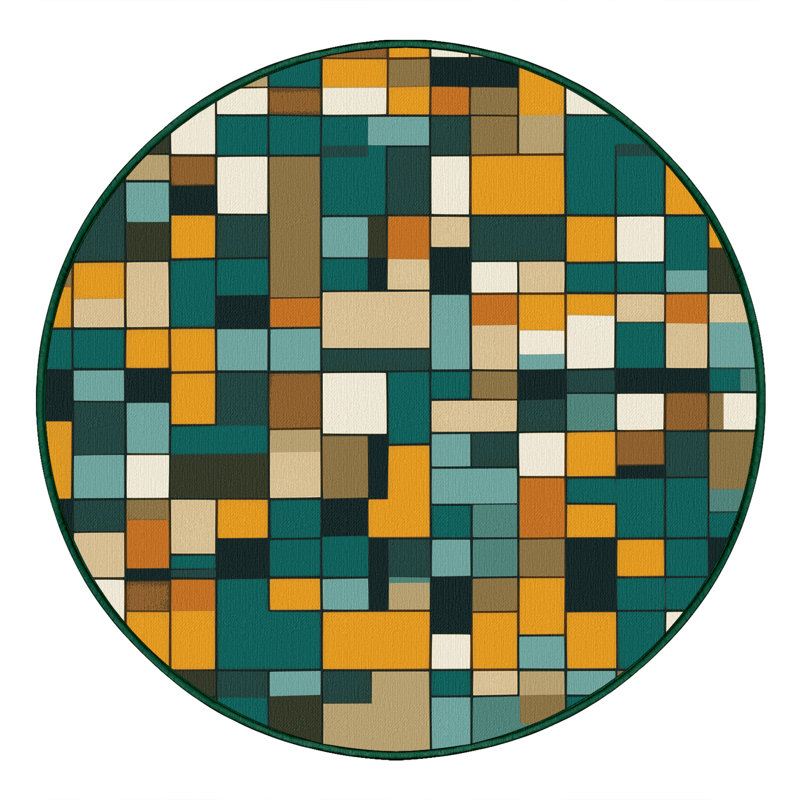 Soil Squares Rug, Round 7'