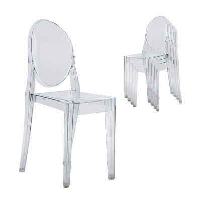 Stackable Acrylic Ghost Event Chairs – Set of 4