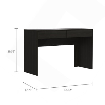 Wrought Studio™ Writing Computer Desk, Two Drawers -Black