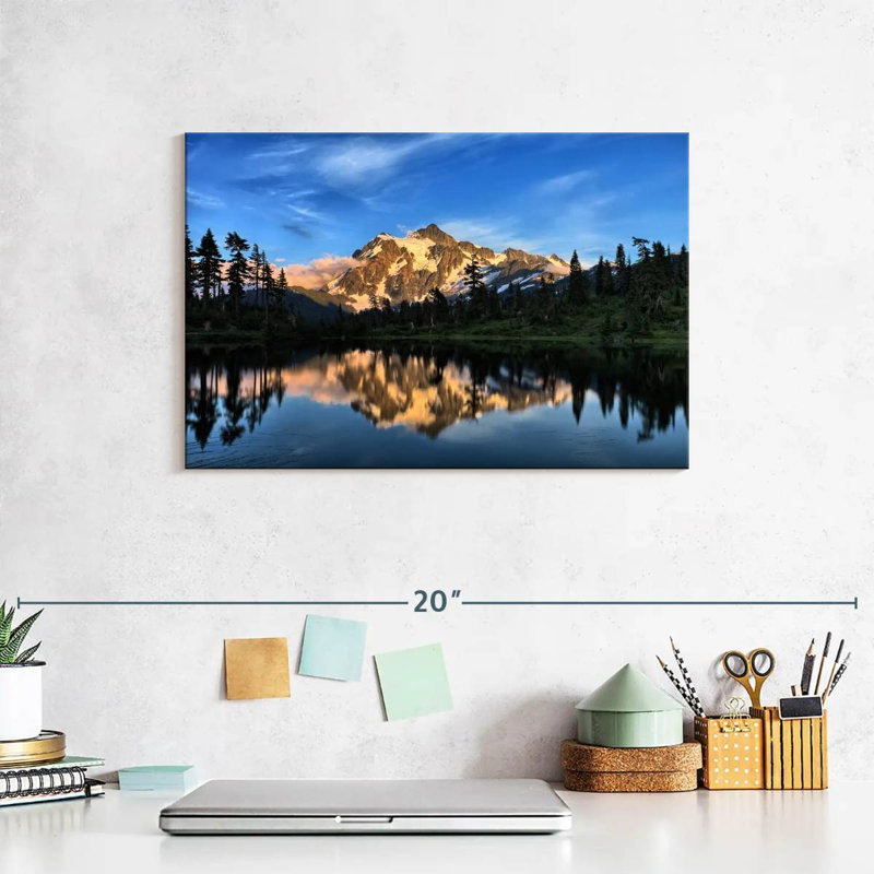 Mont Shuksan sur le lac de l'image, H 8 po x l 12 po