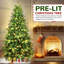 Arbre de Noël pré-éclairé à ouverture automatique en PE / PVC, guirlande de lumières DEL blanc chaud et base en métal-1385133068
