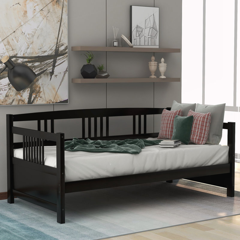 Lit de jour moderne en bois massif, Espresso