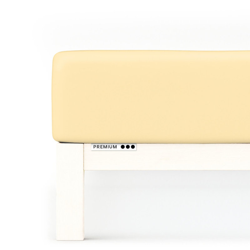 Jersey-Elasthan Spannbettlaken PREMIUM 100% Bio-Baumwolle, Yellow Mid, M 120x200cm - 130x220cm