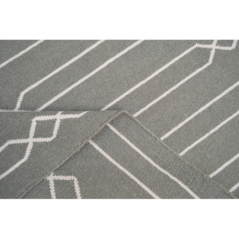 Kilim Geometric Wool Hand Woven Area Rug, Rectangle 110 x 170cm