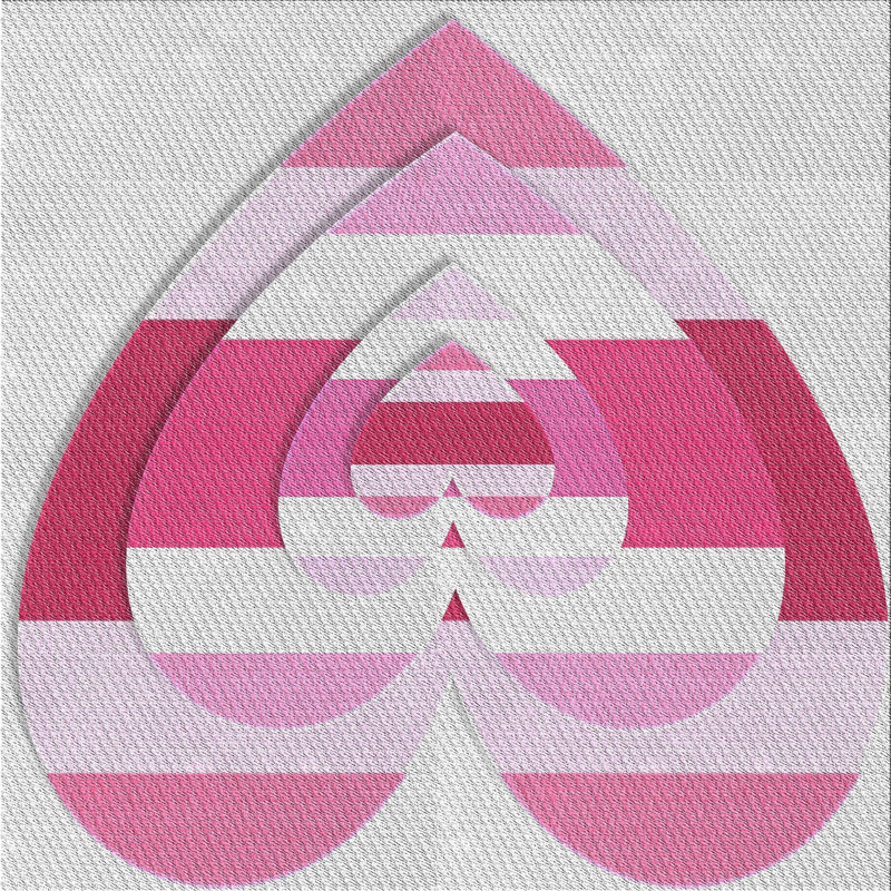 Tapis décoratif rose, Carré 7 pi