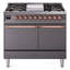 Cuisinière à double combustible de 40 po avec 6 brûleurs scellés et plaque chauffante ILVE Nostalgie II Series (porte pleine)-708322064-708322111