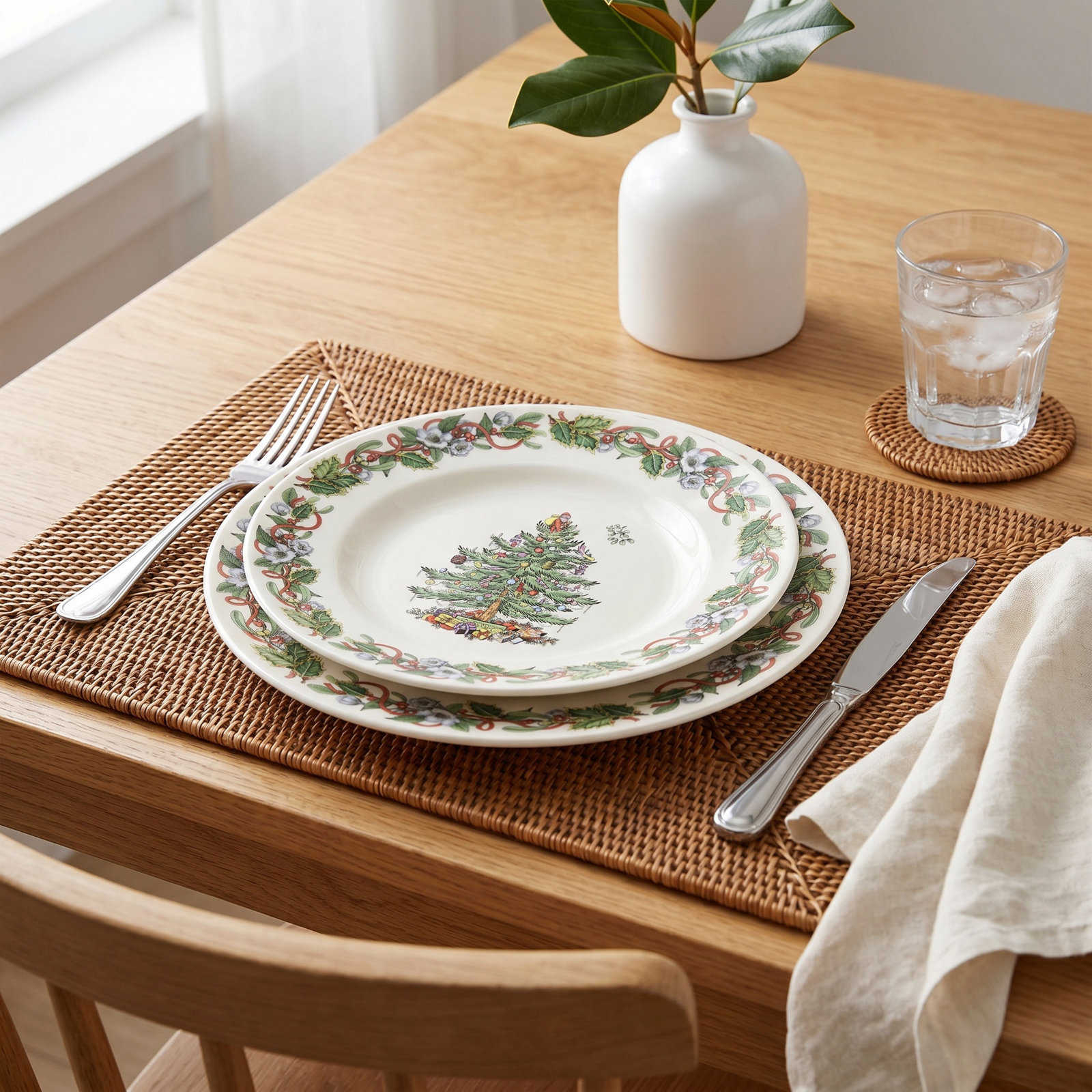 Christmas Wreath 7" Bread and Butter Plate