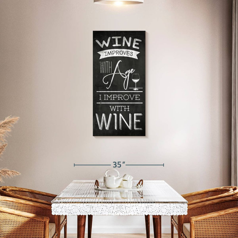 Funny Wine Typography, 42" H x 21" W
