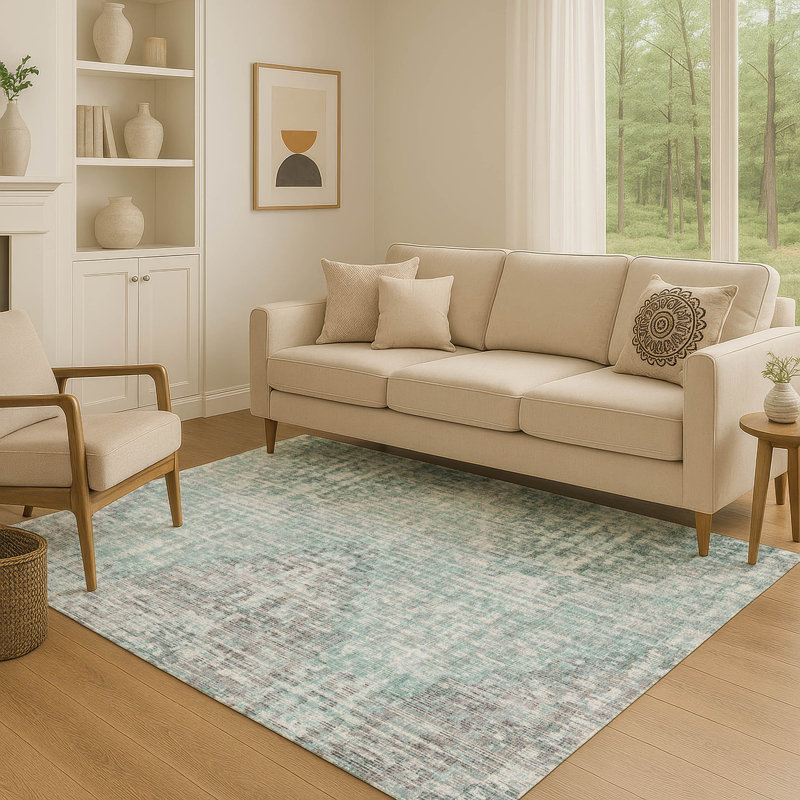 Tapis géométrique de qualité supérieure lavable à la machine Ansley, Rectangle 10 pi x 14 pi