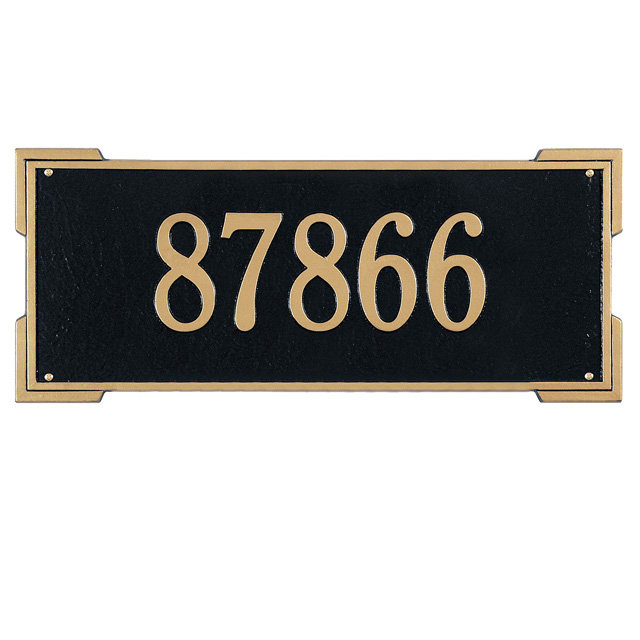 Plaque d'adresse murale 1 ligne Roanoke, Cuivre antique, Oui