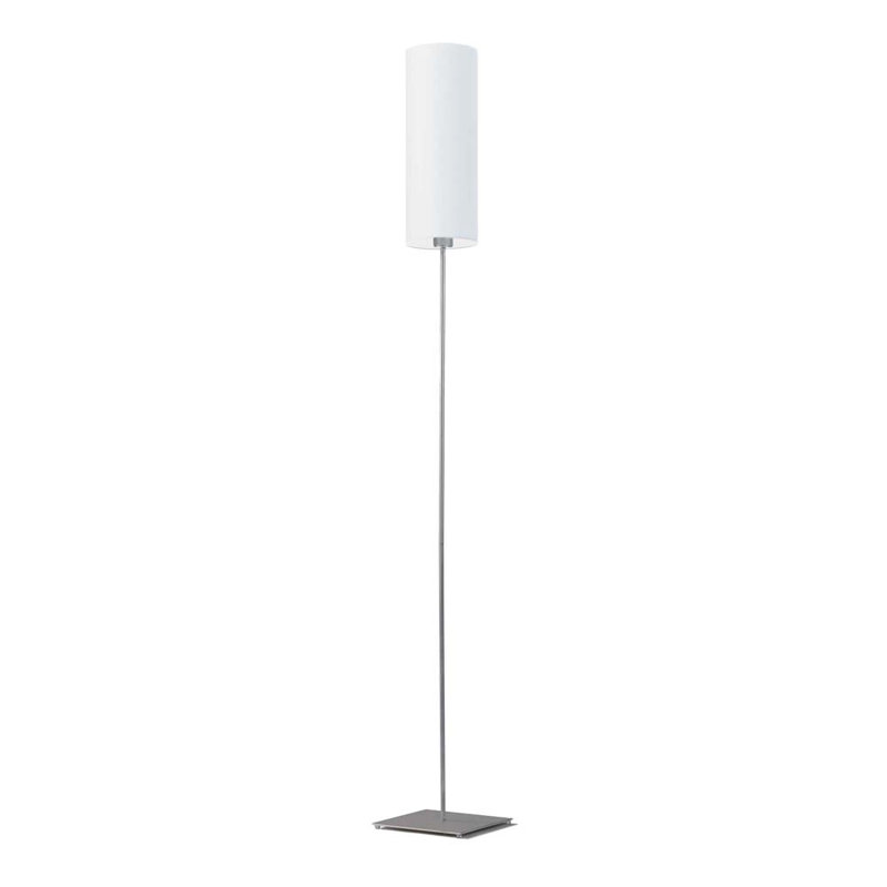 Florencja 165cm Traditional Floor Lamp, Brushed Steel, White