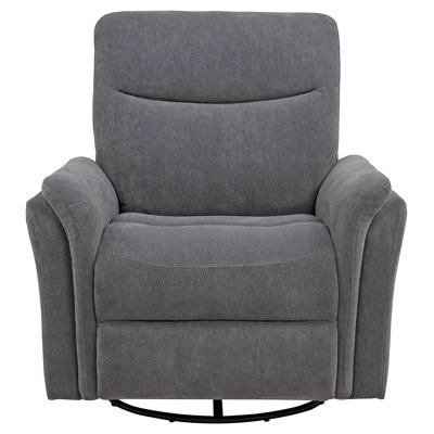 Beacon Charcoal Grey Upholstered Power Swivel Recliner
