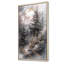 Or gris, pin givré et clair de lune I - Forêt, reproduction encadrée, décoration murale hiver-185168391-185168442