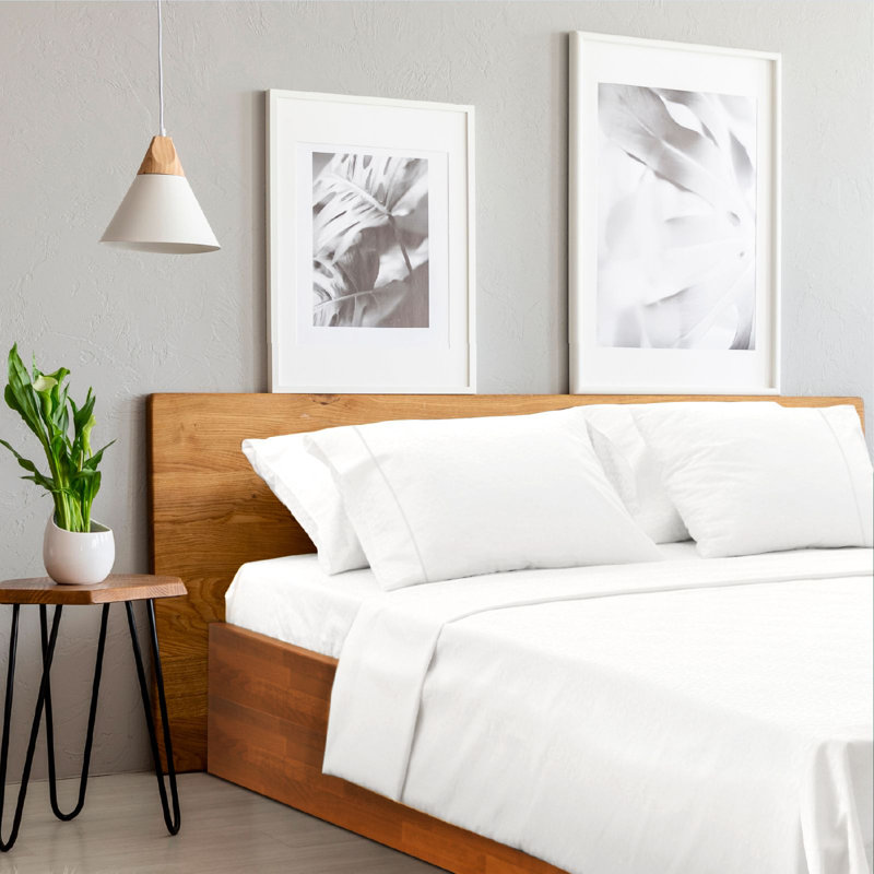 Luxclub 4 PC White Full Silky Soft Cooling Extra Deep Pocket Performance Sheet Set, White