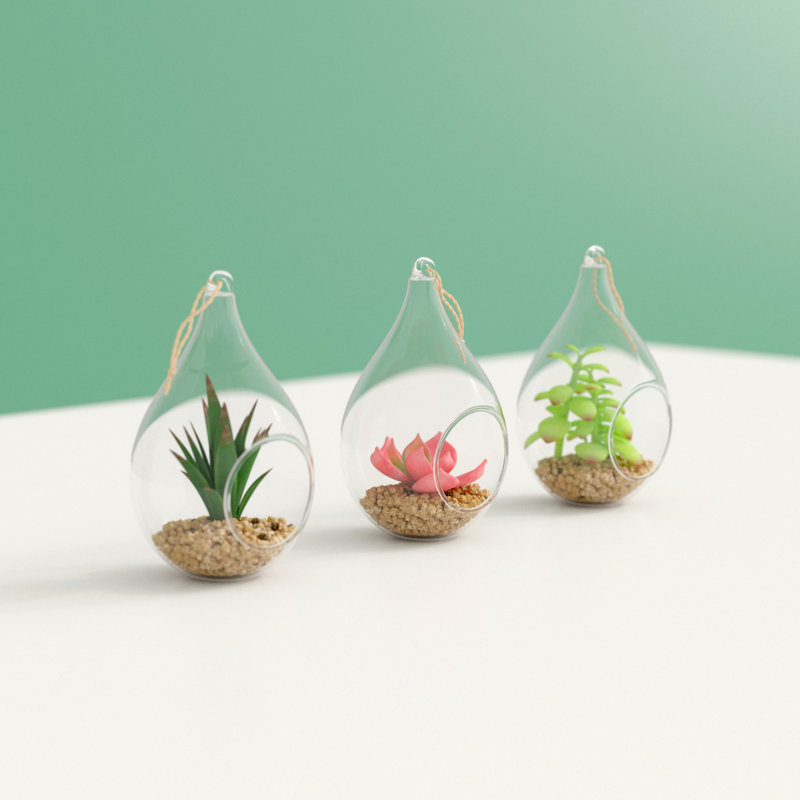 Ensemble de terrarium artificiel 3 pièces