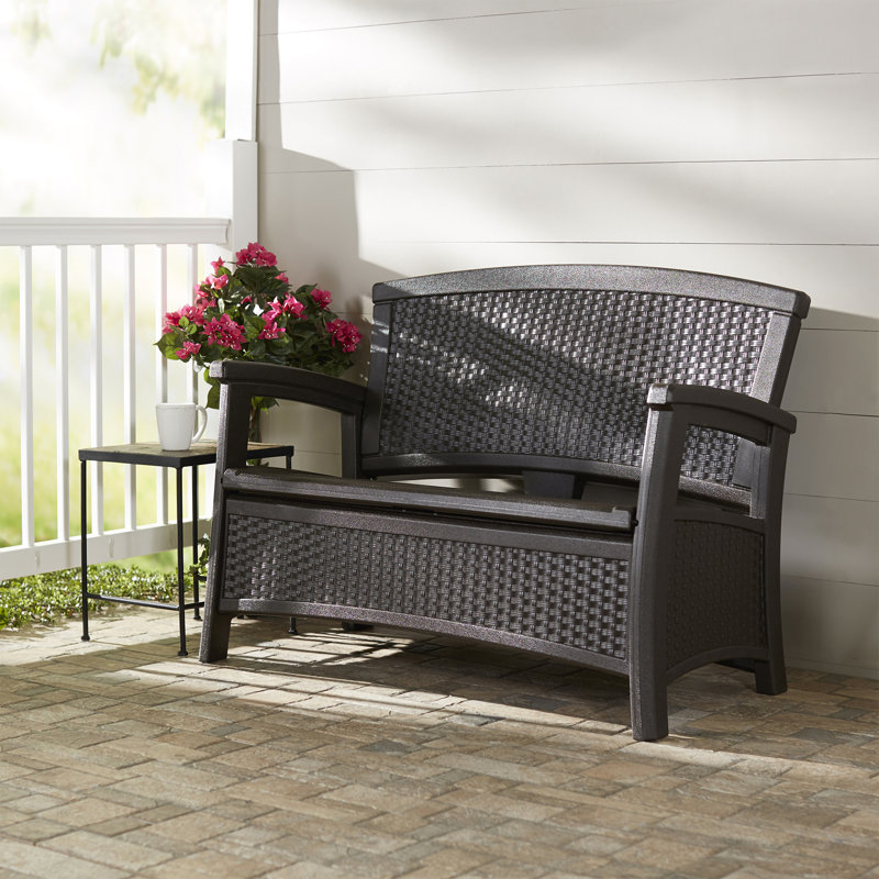 Elements 47'' Resin Outdoor Loveseat, Java