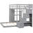 Twin Over Full Bunk Bed In Gray - Maximize Storage With 3-Layer Shelves, Drawers & Stairs Drawer Practical Versatile