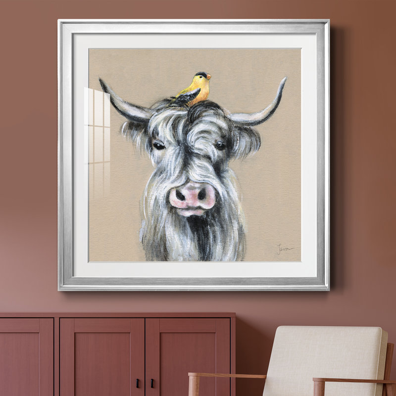 Nature ludique 4 - Peinture avec cadre, Toile encadrée argentée, H 26,5 po x l 26,5 po x P 1,5 po
