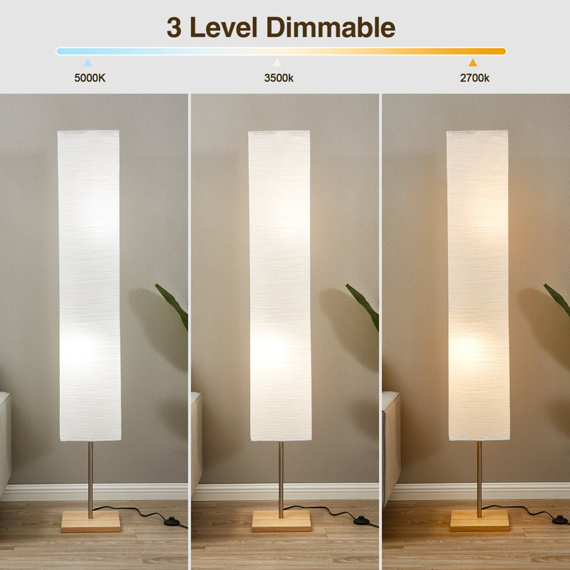 Adeela 65" Floor Lamp for Living Room 3 Way Dimmable LED Floor Lamp Column Floor Lamp