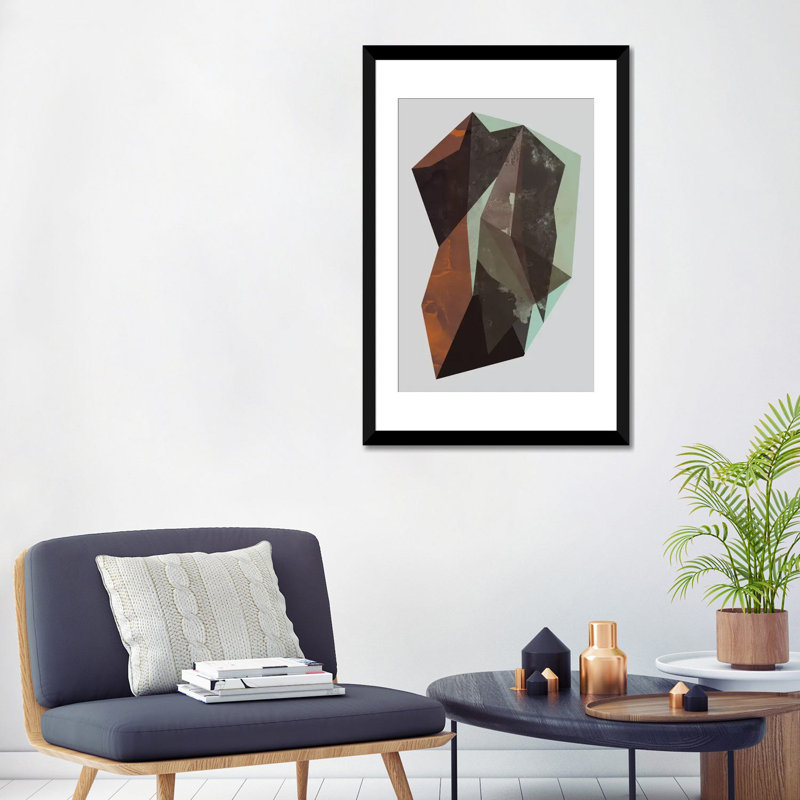 « rock », impression sur toile tendue, Papier d'art encadré noir, Blanc, H 32 po x l 24 po x P 1 po