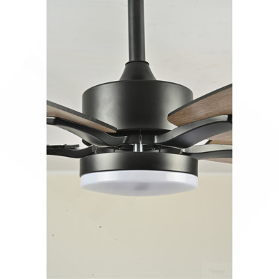 42" 5PCS  Plywood Blades Ceiling Fan with Lights Remote Control,Quiet DC Motor  Ceiling Fans 6 Speed Levels,Reversible Ceiling Fan,for Patio Living Room, Bedroom, Office,Indoor.(Matte Black)