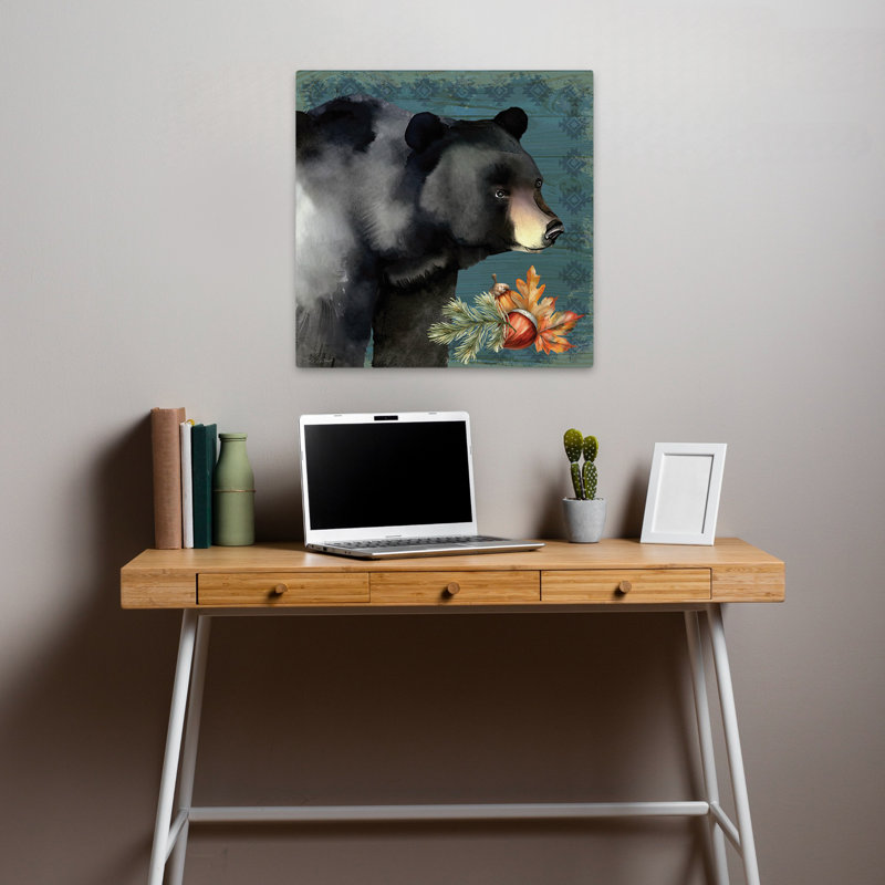 Ours noir, art contemporain, H 18 po x l 18 po