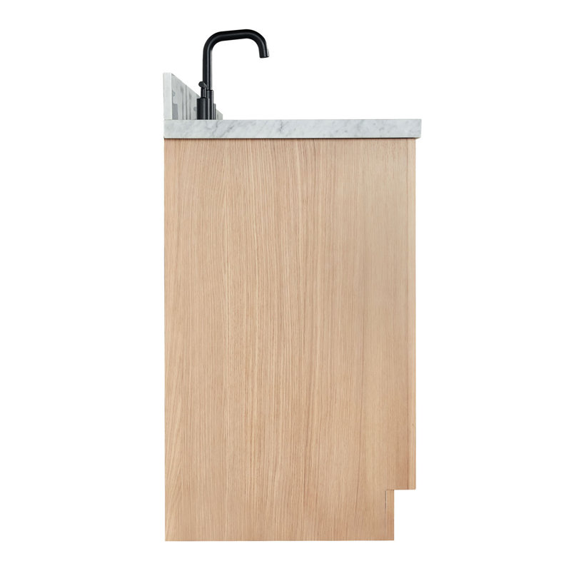 ARIEL HEPBURN 37 IN RIGHT OFFSET RECTANGULAR SINK VANITY 1,5 IN, White, Right, Rectangular
