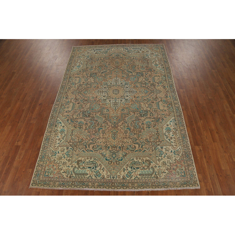 Tapis traditionnel en laine à motif géométrique 6 x 9