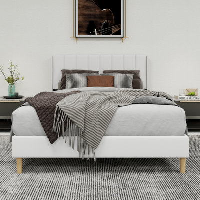 Upholstered Platform Bed With Headboard