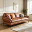 Canapé modulaire orange en cuir véritable-129490924
