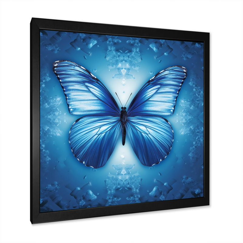 Diamant papillon III sur toile, H 16 po x l 16 po x P 1 po, Cadre simple noir