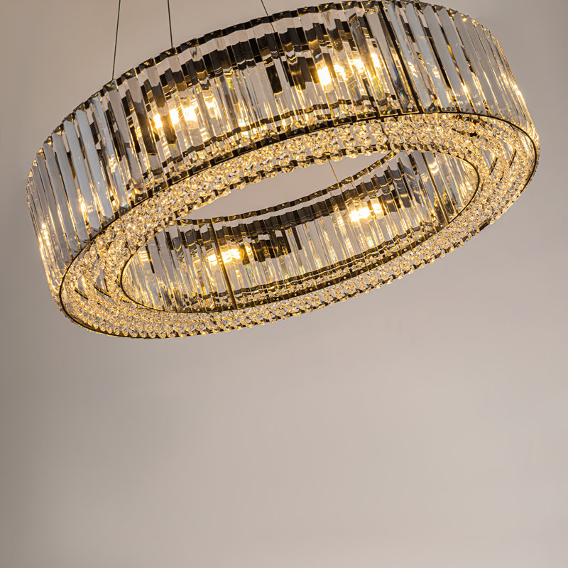 Craggie Drum Crystal Chandelier, Black, 16.5cm H x 66cm W x 66cm D