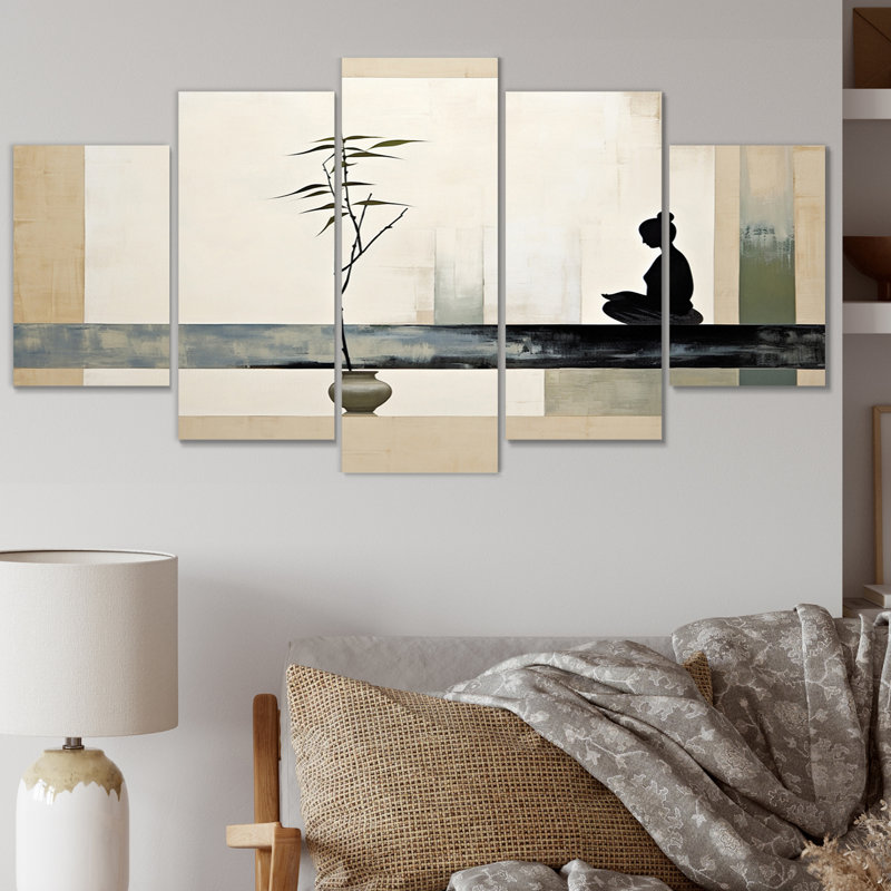 «Asian Art Modern Zen I», ensemble de reproductions d'art mural en métal asiatique