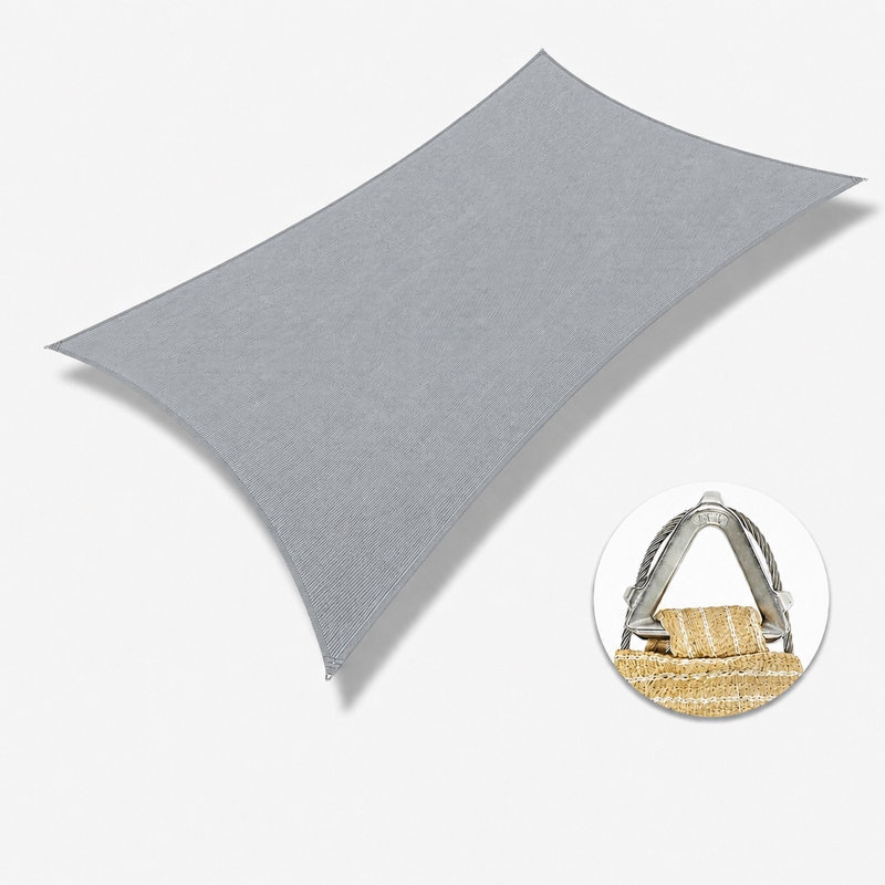 Voile d'ombrage robuste de 260 g Amgo Customize Pro Ring, 6 pi x 6 pi, Gris
