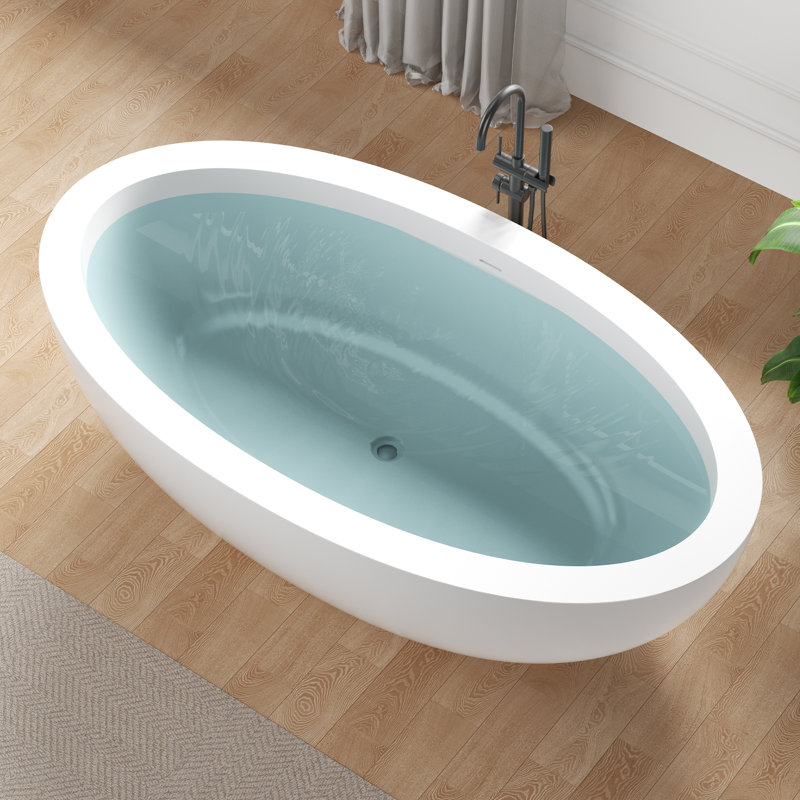 Lusso 75.5'' x 40.5'' Soaking Solid Surface Bathtub