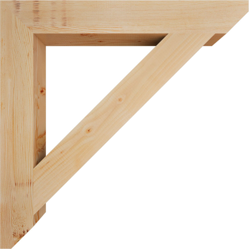 Wood Bracket/Corbel, Douglas Fir, 30" H x 3.5" W x 30" D