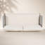 Ensemble de causeuse et de table en bois d'acacia tissé Lucca, beige, durable et élégant