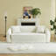 Canapé inclinable convertible de 87 pouces incurvé, canapé-lit 2 en 1 pliable, avec base coulissante et siège profond, comprend deux coussins, fauteuil inclinable en chenille, aucun assemblage requis-840733477