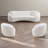 Spacious 3-seater Modern Sofa, White Boucle Upholstery With Solid Wood Frame