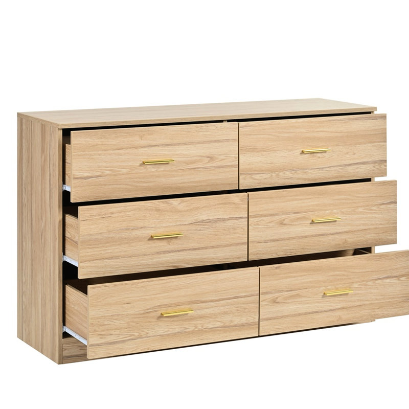 Commode moderne de 6 chambres - Vaste espace de rangement, naturel, commode, coffre-fort