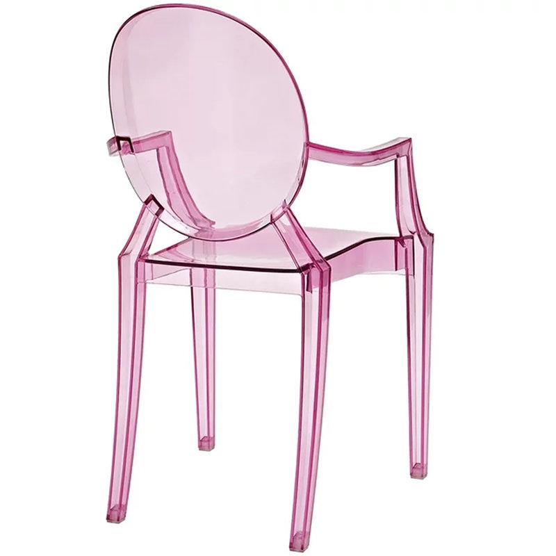 Pink Low Plastic Arm Chair for Indoor/Outdoor Use