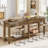 71-Inch 4-Drawer Extra Long Console Table, Farmhouse Sofa Tables with Bottom Storage Partition,