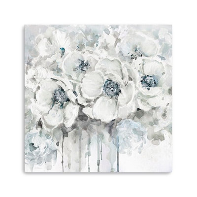 «Winter Blues Flower», art mural sans cadre