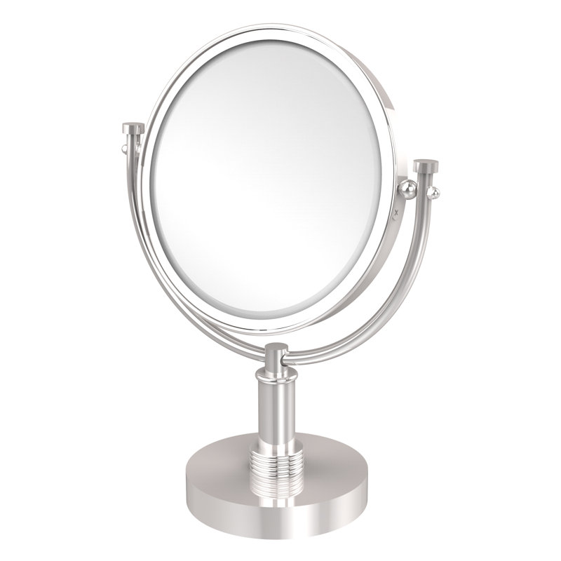 Miroir grossissant moderne et contemporain, Laiton satiné, 5X