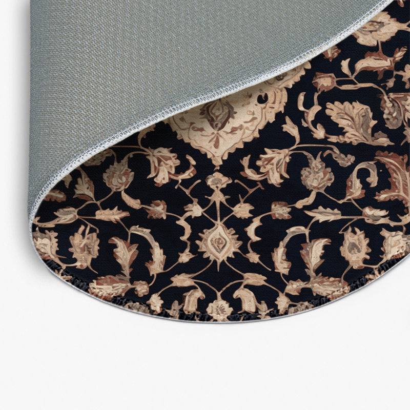 Tapis d'intérieur et d'extérieur brun Persian, Rond 5 pi