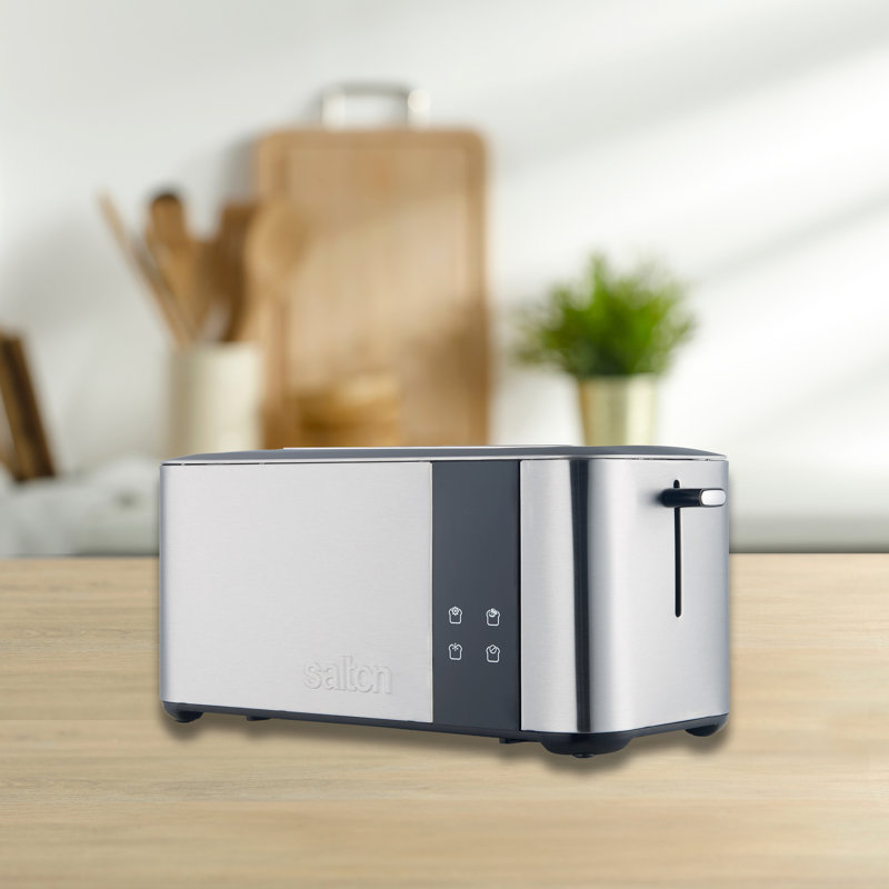 Salton Stainless Steel Digital 4-Slice Long Slot Toaster