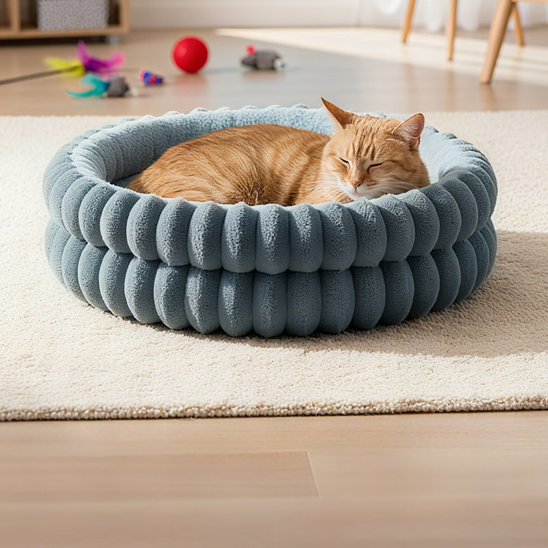 Faux Fur Pet Bed, Grey