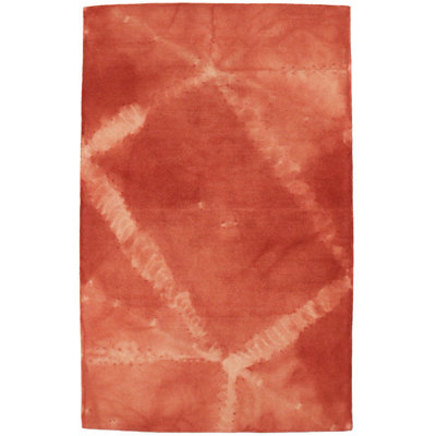Rectangle Selba Coral Red Tie-Dye 5X8 Hand-Tufted Modern Rug