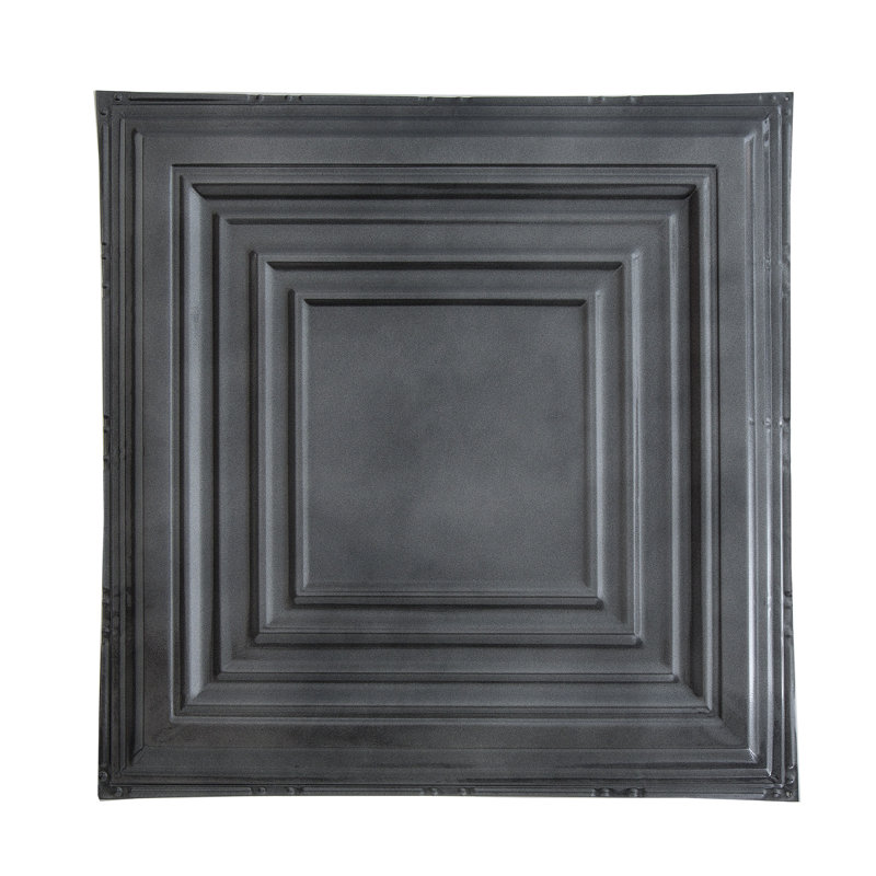 Great Lakes Tin Detroit Nail-Up Ceiling Tile (Pack Of 5), Grey